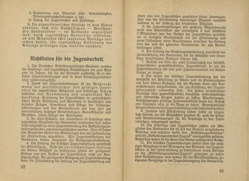 Statut des Deutschen Bekleidungsarbeiter-Verbandes, gültig ab 1. Januar 1929