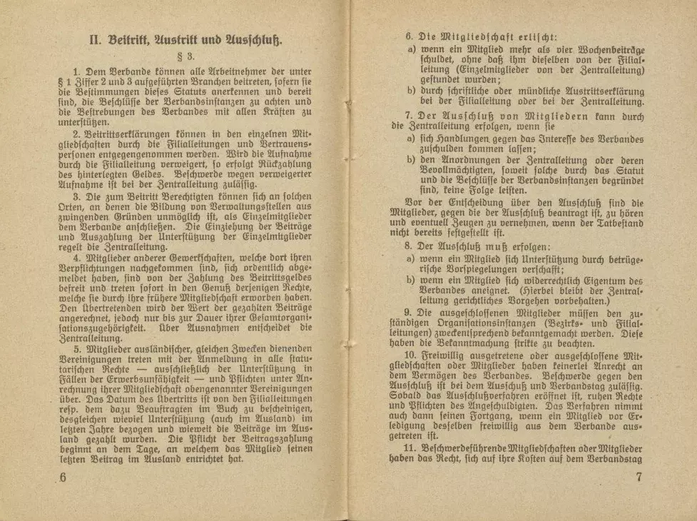 Statut des Deutschen Bekleidungsarbeiter-Verbandes, gültig ab 1. Januar 1929