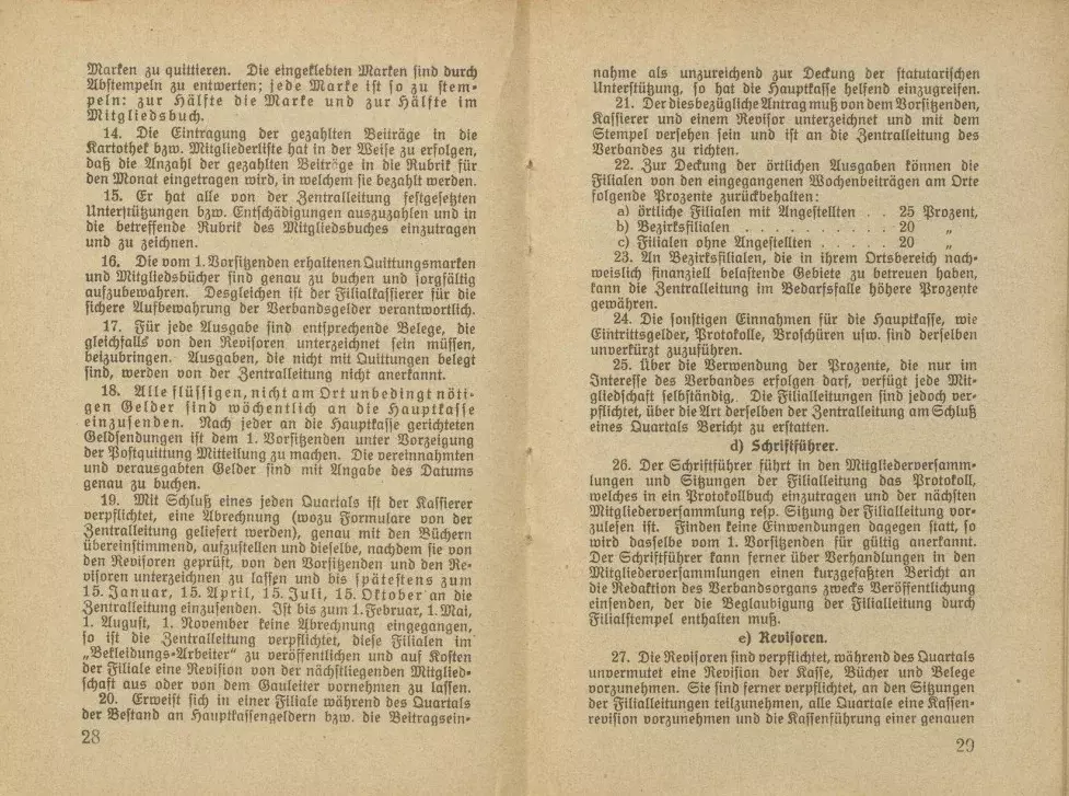 Statut des Deutschen Bekleidungsarbeiter-Verbandes, gültig ab 1. Januar 1929