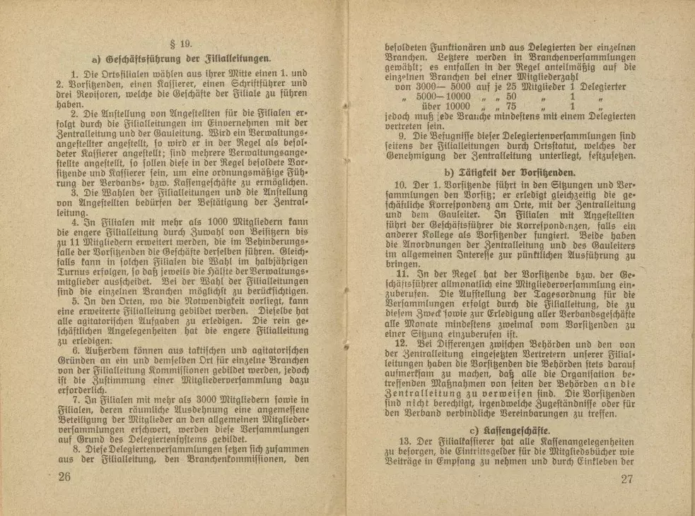 Statut des Deutschen Bekleidungsarbeiter-Verbandes, gültig ab 1. Januar 1929