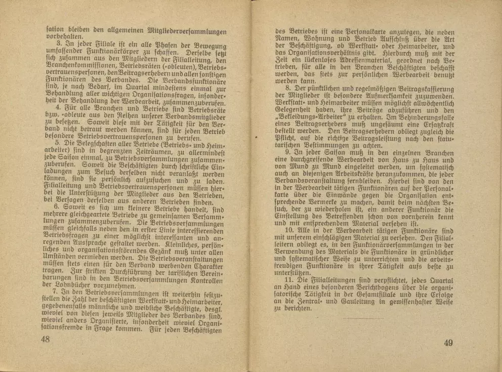 Statut des Deutschen Bekleidungsarbeiter-Verbandes, gültig ab 1. Januar 1929
