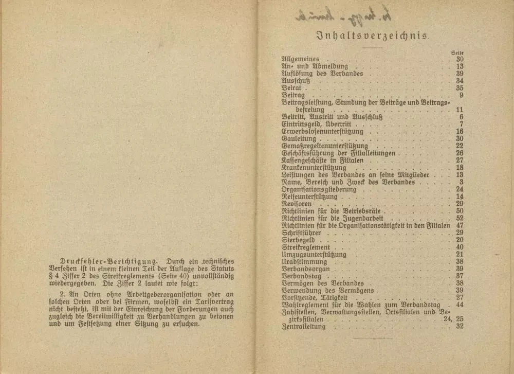Statut des Deutschen Bekleidungsarbeiter-Verbandes, gültig ab 1. Januar 1929